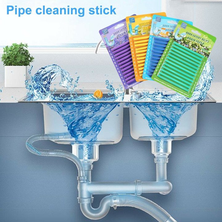 Dobshow® Pipe Cleaning Sticks Oil Decontamination Kitchen Toilet Bathtub Drain Cleaner 12pcs/set